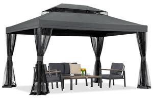 Antracit vrtni paviljon s mrežom protiv komaraca Valencia 3x4 m Garden Point