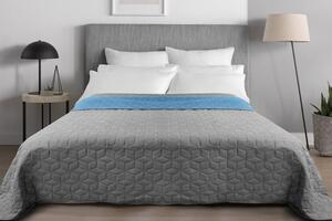 Dvokrevetni plavo sivi prekrivač za bračni krevet 220 x 240 cm