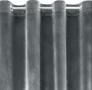Jednobojna siva baršunasta zavjesa za krugove 140 x 250 cm