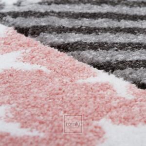 Ružičasti okrugli tepih s uzorkom za dječju sobu Širina: 100 cm