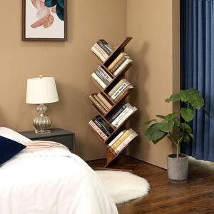 Rustikalna drvena polica za knjige u modernom stilu
