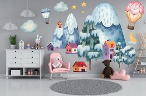 Prekrasna naljepnica za dječju sobu snježni krajolik 60 x 120 cm