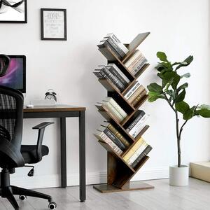 Rustikalna drvena polica za knjige u modernom stilu