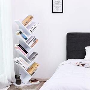 Bijela drvena polica za knjige u modernom stilu