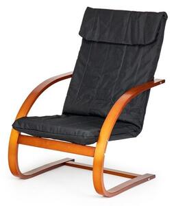 Stolica za ljuljanje u crnoj boji sa smeđom strukturom