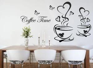 Zidna naljepnica za vrijeme za kavu u kuhinji 50 x 100 cm