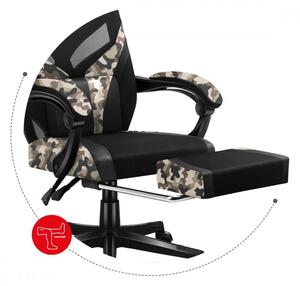 COMBAT 5.0 stolica za igranje s vojnim printom visoke kvalitete