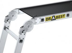 Zglobne univerzalne aluminijske ljestve s platformom i nosivosti 150 kg