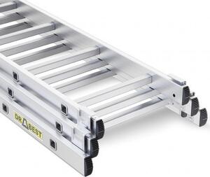 Multifunkcionalne aluminijske ljestve, 3 x 6 prečki i nosivosti 150 kg