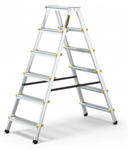 Dvostrane aluminijske ljestve sa 6 stepenica nosivosti 150 kg