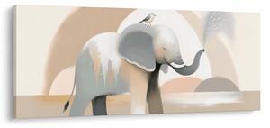 Slika - Slon u pastelnim bojama (120x50 cm)