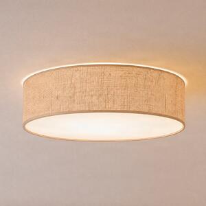 Milagro Lighting Stropna svjetiljka Marshall, smeđa, Ø 50 cm, metal, ratan, prigušiva, Smeđa / hrđa, Dnevni boravak/blagovaonica, Drvo