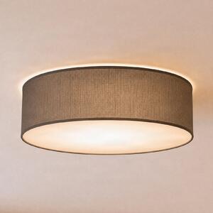 Milagro Lighting Stropna lampa Marshall, siva, Ø 50 cm, metal/rattan, prigušiva, Sivo, Dnevni boravak/blagovaonica, Drvo