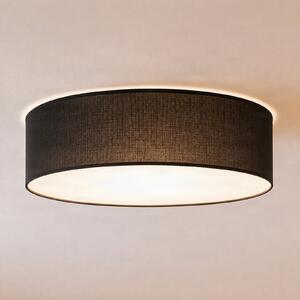 Milagro Lighting Stropna svjetiljka Marshall, crna, Ø 50 cm, metal/rattan, prigušiva, Crno, Dnevni boravak/blagovaonica, Drvo