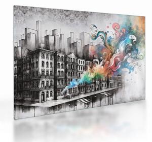 Staklena slika - Industrijski život (70x50 cm)