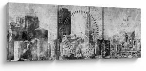 Slika - Grad umjetnosti kave (sa satom) (90x30 cm)