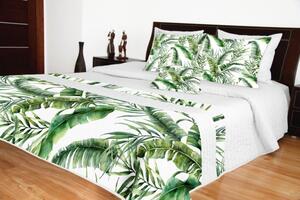 Bijeli prekrivač s prirodnim uzorkom za bračni krevet Širina: 200 cm | Duljina: 220 cm