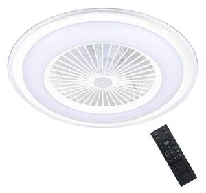 LED Prigušiva stropna svjetiljka s ventilatorom ZONDA LED/48W/230V bijela + DU