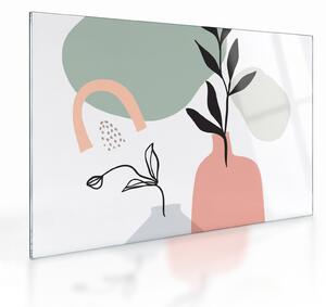 Staklena slika - Cvijeće u vazi N⁰3 (70x50 cm)