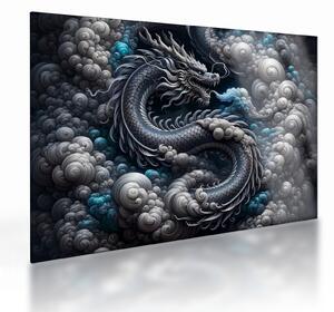 Staklena slika – Zmaj u dimu (70x50 cm)