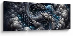 Slika – Zmaj u dimu (sa satom) (90x30 cm)