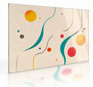 Staklena slika - Minimalistična šarena ilustracija (70x50 cm)