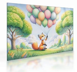 Staklena slika – Sretna lisica (70x50 cm)