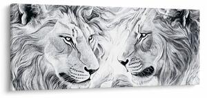 Slika - Nacrtane glave lavova (120x50 cm)