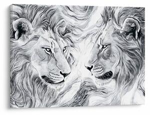 Slika - Nacrtane glave lavova (70x50 cm)