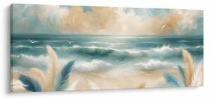 Slika – Oslikana plaža u nježnim bojama (120x50 cm)