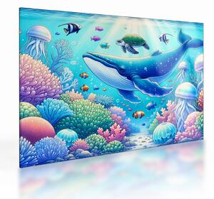 Staklena slika – Podvodni svijet (70x50 cm)