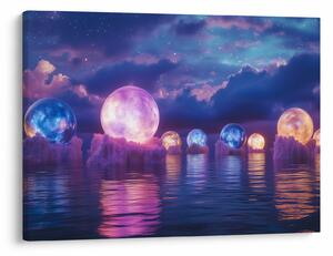 Slika - Planeti na vodi (70x50 cm)