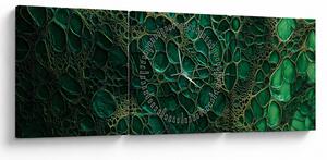 Slika - Zeleni mikroskopski prikaz (sa satom) (90x30 cm)