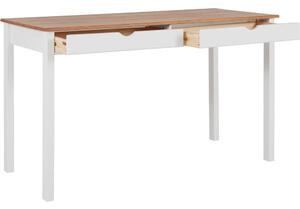 Bijelo-smeđi radni stol Støraa Gava, dužine 140 cm