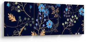 Slika - Jesensko cvijeće (sa satom) (90x30 cm)