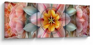 Slika - Kaleidoskopski cvijet (sa satom) (90x30 cm)