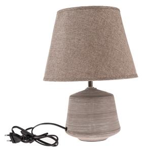 Bež/svjetlo smeđa stolna lampa s tekstilnim sjenilom (visina 33 cm) – Dakls