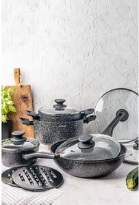 Klausberg KB-7657 Set Posuđa 12 Dijelova – Aluminij, Mramorni Neprianjajući Premaz, Indukcija