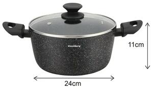 Klausberg KB-7657 Set Posuđa 12 Dijelova – Aluminij, Mramorni Neprianjajući Premaz, Indukcija