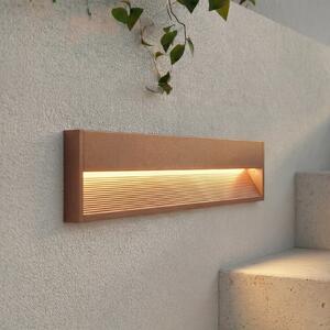 Lucande Trevin LED ugradbena zidna svjetiljka, 60 cm, IP65, aluminij, Smeđa / hrđa, Aluminij