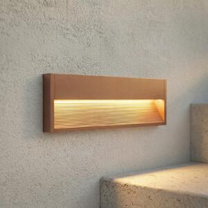 Lucande LED ugradbena zidna svjetiljka Trevin, 40 cm, IP65, aluminij, Smeđa / hrđa, Aluminij