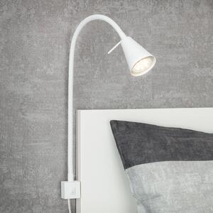 Briloner Tuso LED zidna lampa, bijela, montaža uz krevet, metalna, Bijela, spavaća soba, Metal