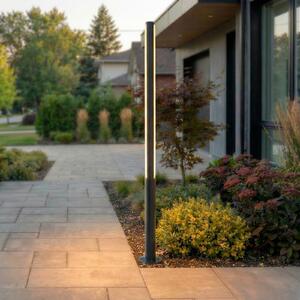 Lucande Lynel vanjska LED svjetiljka, antracit, visina 200 cm, IP54, Crno, Aluminij