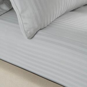 Siva plahta 90x190 cm Satin Stripe - Catherine Lansfield