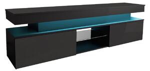 TV stol Merced N103Crna, Sjajno crna, 190x54x39cm