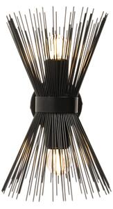 Zidna svjetiljka u stilu art deco crna 2-svjetla - Broom