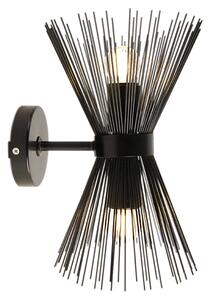 Zidna svjetiljka u stilu art deco crna 2-svjetla - Broom