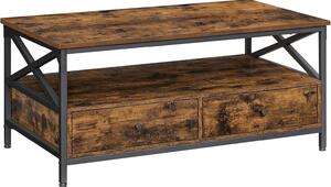 Stolić za kavu, stol za dnevni boravak 100×55×45 cm, rustikalno smeđa i crna