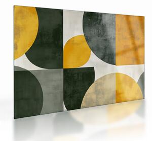 Staklena slika - Apstrakcija u maslinastoj boji (70x50 cm)
