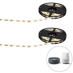 Set od 2 pametnih LED traka RGBW 5 metara 24W uključujući upravljačku jedinicu